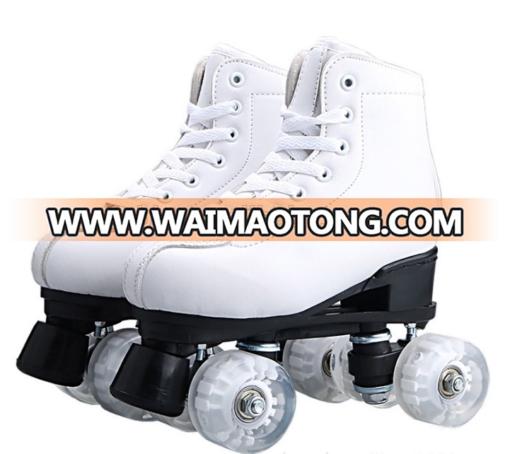 BIGBANG 2018 EU market white adult roller skate with flashing wheel wholesale price